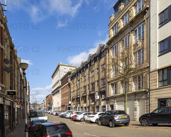 Large nineteenth century buildings being convert to apartments and offices, Butetown, Cardiff Bay, South Wales, UK