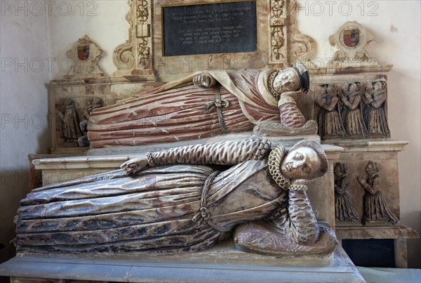 Village parish church Holbrook, Suffolk, England, UK, John Clenche tomb d 1607 and Margarie his daughter-in-law