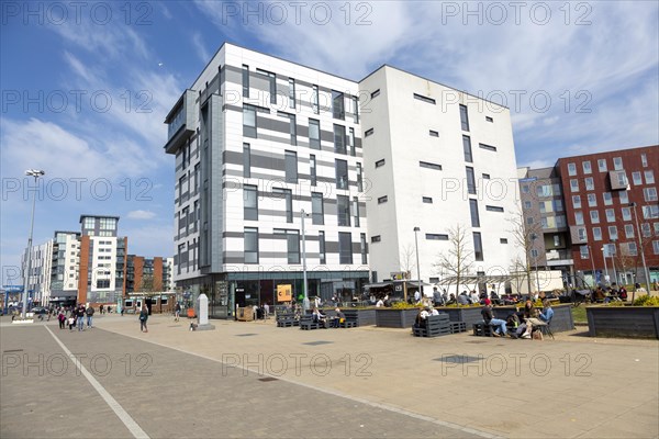 Modern architecture James Hehir building, University of Suffolk, Ipswich waterfront, Suffolk, England, UK