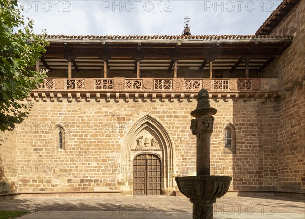 Aragonese Gothic architectural style Church fortress of Santa Maria la Mayor, Ezcaray, La Rioja, Spain, Europe