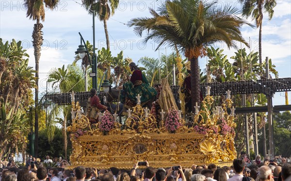 â€˜La Magna: camino de la gloria' religious procession through city streets to commemorate the centenary of brotherhood groups. Malaga, Spain. 30th Oct, 2021