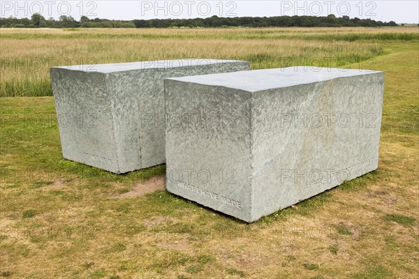 'Fragments of Ezra Pound' sculpture by Alexander Polzin 2016, Snape Maltings, Suffolk, England, UK