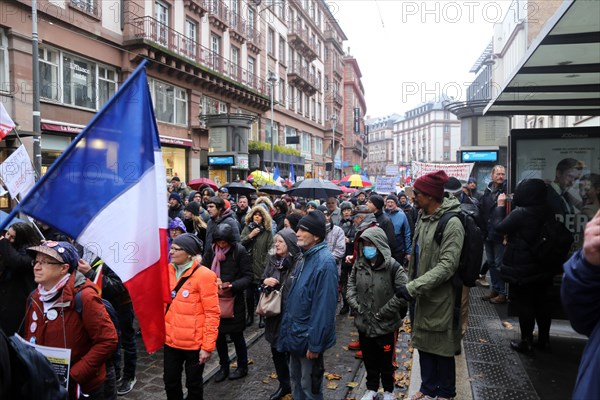 Strasbourg, France: Large demonstration for freedom against the corona measures and the vaccination pressure in France, Germany and other parts of Europe. The demonstration was organised by the peace initiative Europeansunited