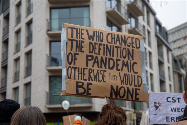 Brussels, 23 January: European demonstration for democracy, organised by the Europeans United initiative. The reason for the large demonstration is the encroachment on fundamental rights in Belgium, Germany, France and other states within the EU, Europe