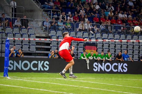 Fistball World Championship from 22 July to 29 July 2023 in Mannheim: Germany is the Fistball World Champion. The German team beat Austria 4:0 in the final. Here in the picture: The Austrian Karl Muellehner