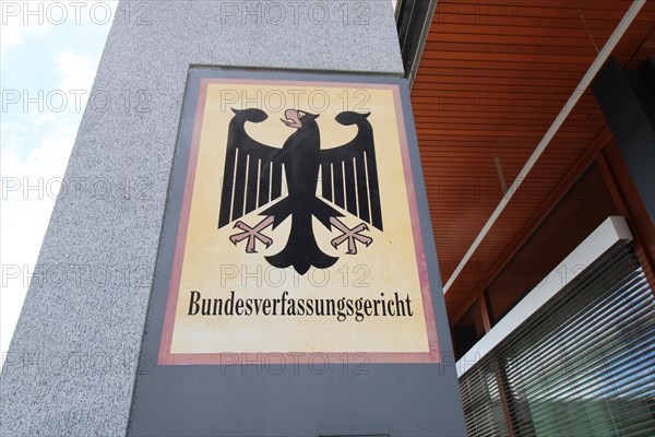 Close-up of the well-known letterbox of the Federal Constitutional Court in Karlsruhe