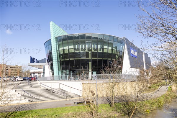 Modern architecture of Odeon cinema building in Trowbridge, Wiltshire, England, UK