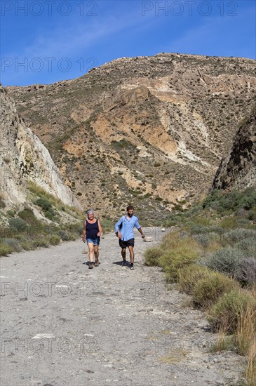 Footpath between Las Negras and Cala de San Pedro, Cabo de Gata Natural Park, Almeria, Spain, Europe