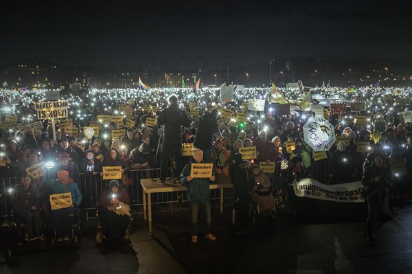 Sea of lights demonstration, Theresienwiese, Munich, Upper Bavaria, Bavaria, Germany, Europe