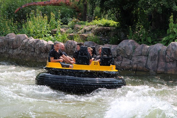 Dino-Splash (formerly: Donnerfluss) at the Holiday-Park in Hassloch, Palatinate