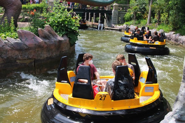 Dino-Splash (formerly: Donnerfluss) at the Holiday-Park in Hassloch, Palatinate