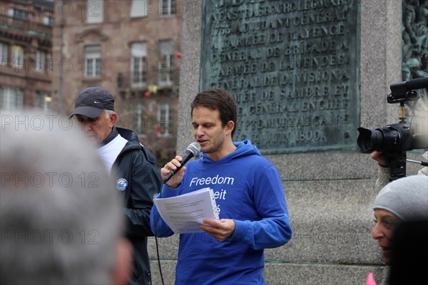 Strasbourg, France: Large demonstration for freedom against the corona measures and the vaccination pressure in France, Germany and other parts of Europe. The demonstration was organised by the peace initiative Europeansunited