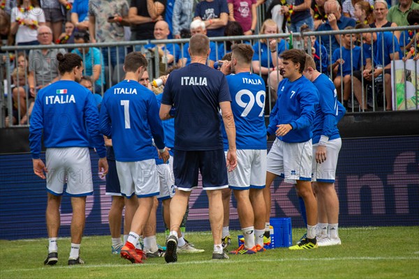 Fistball World Championship from 22 July to 29 July 2023 in Mannheim: At the end of the preliminary round, Germany won 3:0 sets against Italy and finished the preliminary round group A as the winner as expected