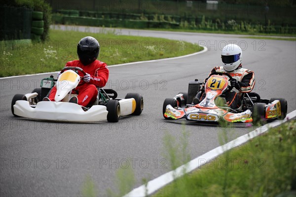 Kart driver on the Walldorf kart track, Baden-Wuerttemberg