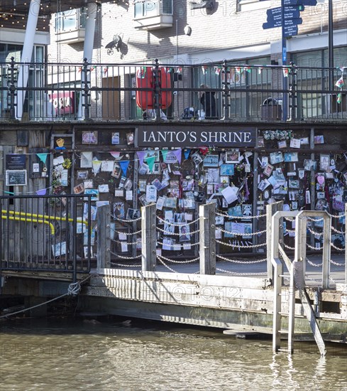 Ianto's Shrine at Mermaid Quay, Cardiff Bay redevelopment, Cardiff, South Wales, UK