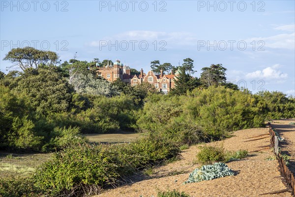 Historic Victorian mansion building, Bawdsey manor, Suffolk, England UK, built by Sir Cuthbert Quilter