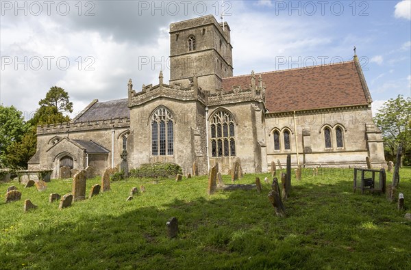 Village parish church of All Saints, All Cannings, Vale of Pewsey, Wiltshire, England, UK