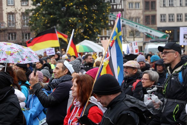 Strasbourg, France: Large demonstration for freedom against the corona measures and the vaccination pressure in France, Germany and other parts of Europe. The demonstration was organised by the peace initiative Europeansunited