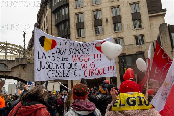 Brussels, 23 January: European demonstration for democracy, organised by the Europeans United initiative. The reason for the large demonstration is the encroachment on fundamental rights in Belgium, Germany, France and other states within the EU, Europe