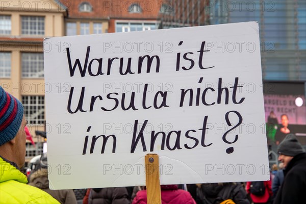 Karlsruhe, 10 December 2023: Large demonstration in favour of reappraisal of the coronavirus measures. A symbolic criminal complaint was filed against the members of the Bundestag who voted in favour of mandatory vaccination at the facilities