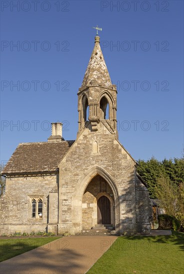 Sevington Victorian village school, Sevington, near Grittleton, Wiltshire, England, UK built 1848 by Joseph Neeld