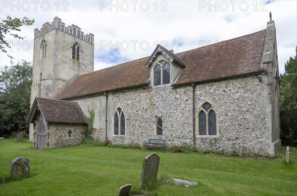 Village parish church of Saint Nicholas, Wattisham, Suffolk, England, UK