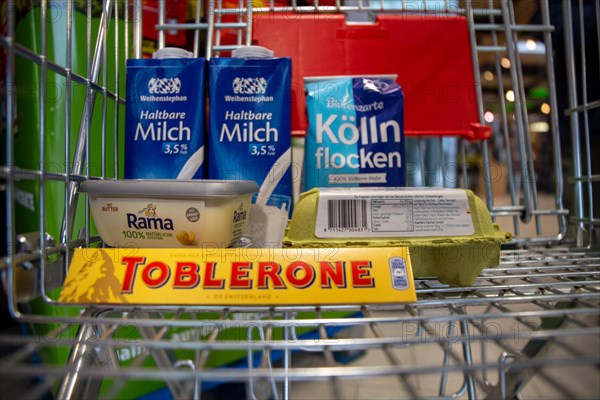 Shopping trolley with groceries Germany