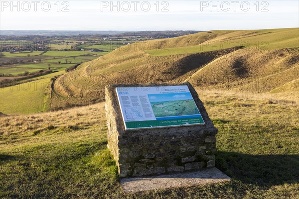 English Nature wildlife information board notice, Roundway Down, Wiltshire, England, UK