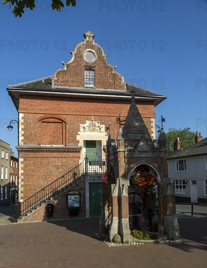 The Shire Hall and Corn Exchange, Tudor architecture, Woodbridge, Suffolk, England, UK built by Thomas Seckford c 1575