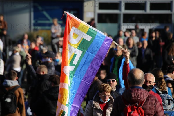 Large demonstration in Leipzig against the federal government's corona policy