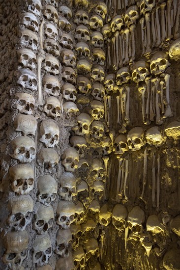 The Chapel of Bones, Capela dos Ossos, city of Evora, Alto Alentejo, Portugal, southern Europe, Europe