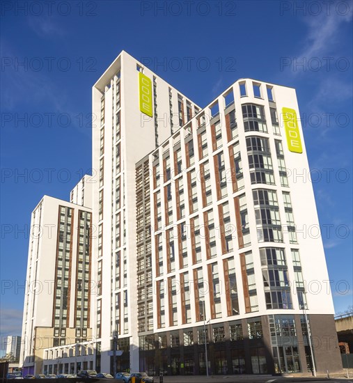 CODE building modern architecture high rise student accommodation, city centre, Coventry, England, UK