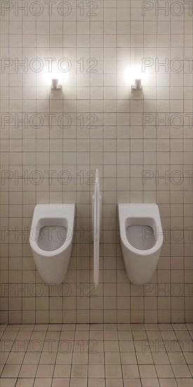 Two urinals in the men's toilet, Krefeld, Lower Rhine, North Rhine-Westphalia, Germany, Europe