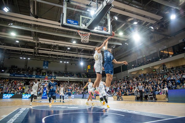 09.02.2024, easy Credit BBL, German Basketball League, Matchday 20) : Game scene MLP Academics Heidelberg against Basketball Lions Braunschweig (final score 76:94)