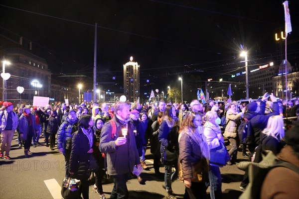 Large demonstration in Leipzig against the federal government's corona policy