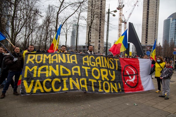 Brussels, 23 January: European demonstration for democracy, organised by the Europeans United initiative. The reason for the large demonstration is the encroachment on fundamental rights in Belgium, Germany, France and other states within the EU, Europe