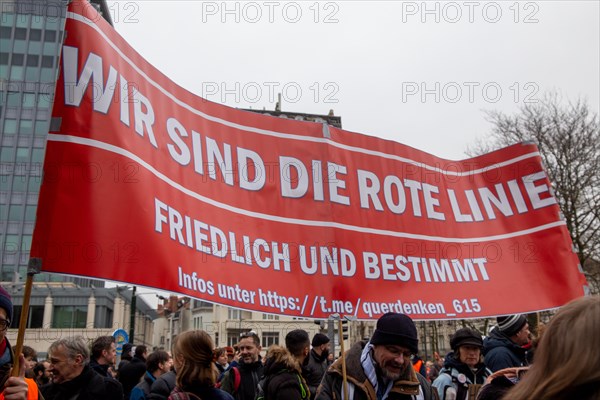 Brussels, 23 January: European demonstration for democracy, organised by the Europeans United initiative. The reason for the large demonstration is the encroachment on fundamental rights in Belgium, Germany, France and other states within the EU, Europe