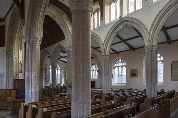 Interior church of Saint Mary, Boxford, Suffolk, England, UK