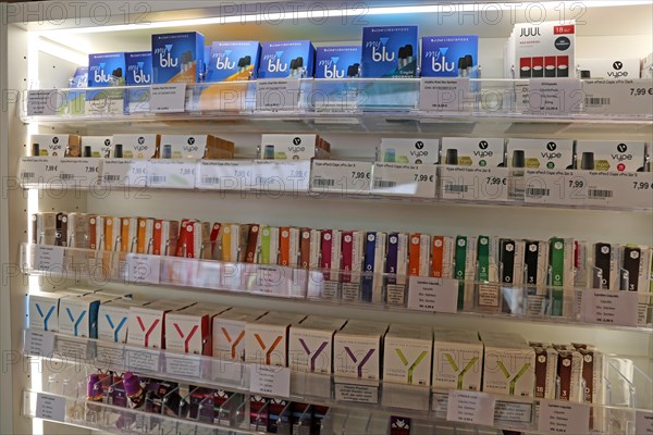 E-cigarettes or liquids in a shop