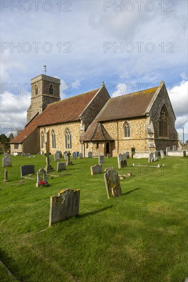 Historic village parish church at Brantham, Suffolk, England, UK