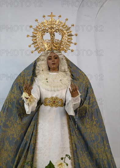 Statue of Our Lady of Aurora, church of Saint Anthony of Padua, Frigiliana, Malaga province, Spain, Europe