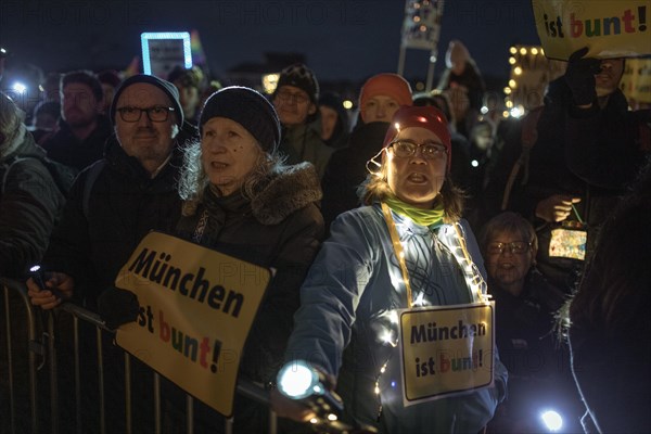 Sea of lights demonstration, Theresienwiese, Munich, Upper Bavaria, Bavaria, Germany, Europe