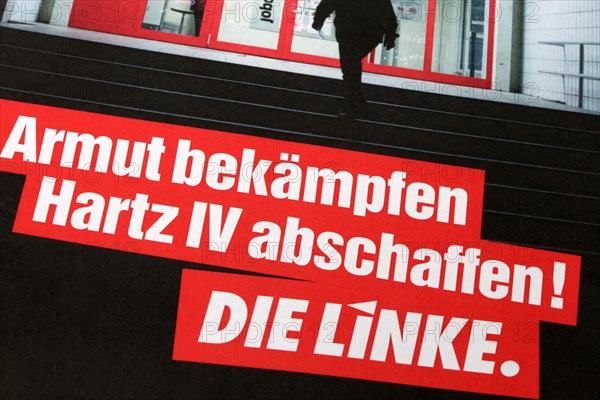 Symbolic image Die Linke: Flyer on the subject of Hartz IV, poverty