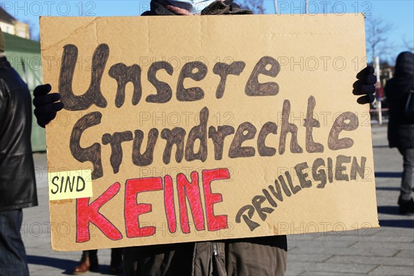 Mannheim: Demonstration against the corona measures. The demonstration was organised by an individual, not by Querdenken. The motto of the demonstration was: For freedom and fundamental rights, for free self-determination, for free vaccination decisions