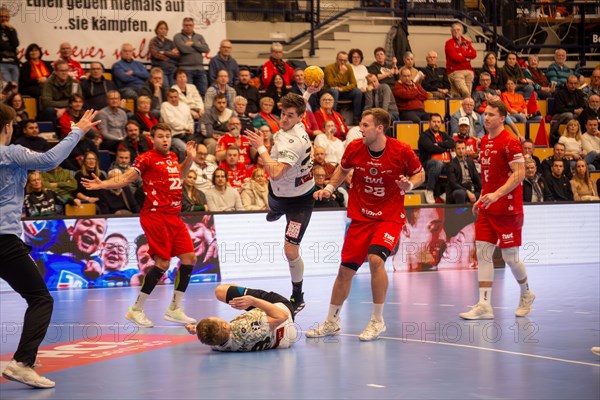 Match scene Eulen Ludwigshafen against HC Elbflorenz 2006 (2. Handballbundesliga, final score 31:29)