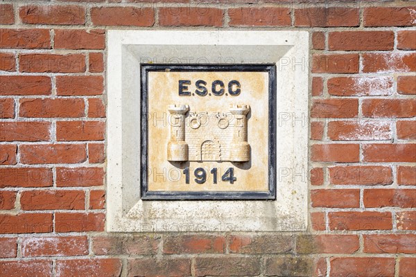 East Suffolk County Council sign dated 1914 on bridge at Mendham, Suffolk, England, UK