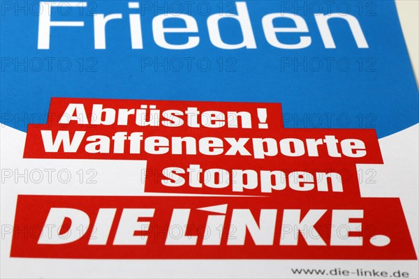 Symbolic image Die Linke: Flyer on the topic of disarmament