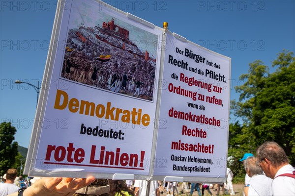 Neustadt an der Weinstrasse, 28 May 2023: Neustadt entrepreneur Dr Wolfgang Kochanek called for the Hambach Festival. The parade from the festival site to Hambach Castle was held under the motto For democracy and freedom of opinion . The supply of weapons to Ukraine was also widely denounced. Many thousands of participants responded to the call