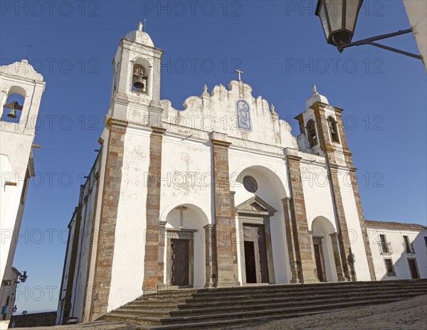 Historic church inside the walled hilltop village of Monsaraz, Alto Alentejo, Portugal, southern Europe, Europe