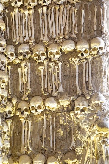 The Chapel of Bones, Capela dos Ossos, city of Evora, Alto Alentejo, Portugal, southern Europe, Europe